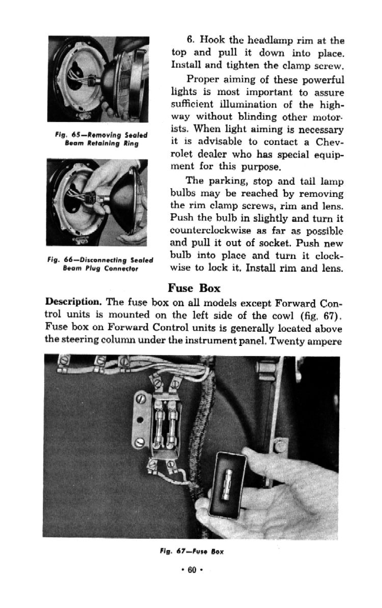 1954 Chevrolet Trucks Operators Manual Page 57